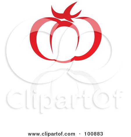 Royalty-Free (RF) Clipart Illustration of a Red Hot House Tomato Icon by cidepix