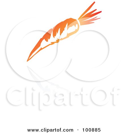 Royalty-Free (RF) Clipart Illustration of an Orange Carrot Icon And Reflection by cidepix