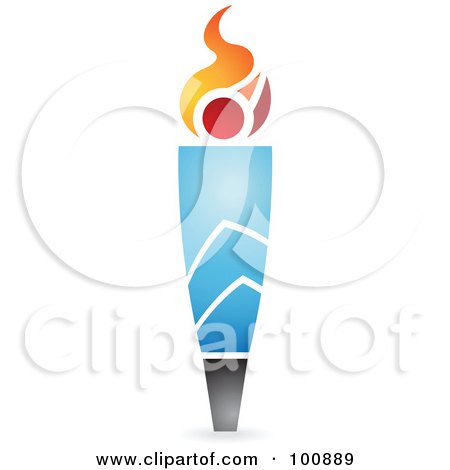 Royalty-Free (RF) Clipart Illustration of a Flaming Torch Icon Logo Design - 4 by cidepix