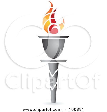 Royalty-Free (RF) Clipart Illustration of a Flaming Torch Icon Logo Design - 5 by cidepix
