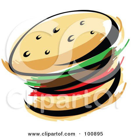 Royalty-Free (RF) Clipart Illustration of an Abstract Hamburger by cidepix