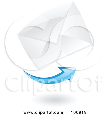 Royalty-Free (RF) Clipart Illustration of a 3d Send Mail Icon by cidepix