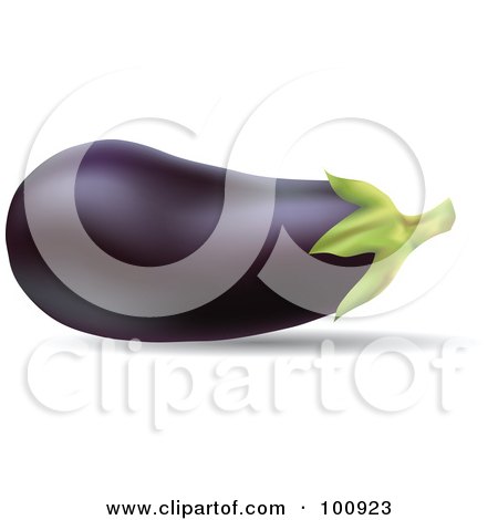 Royalty-Free (RF) Clipart Illustration of a 3d Realistic Purple Eggplant by cidepix