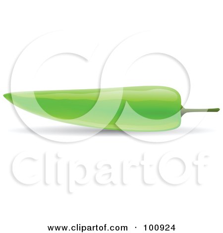 Royalty-Free (RF) Clipart Illustration of a 3d Realistic Green Hot Pepper by cidepix