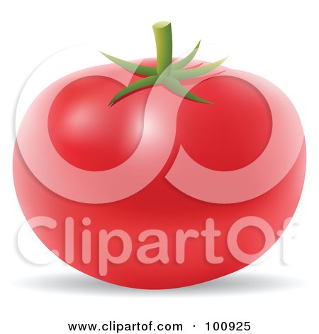 Royalty-Free (RF) Clipart Illustration of a 3d Realistic Red Tomato by cidepix
