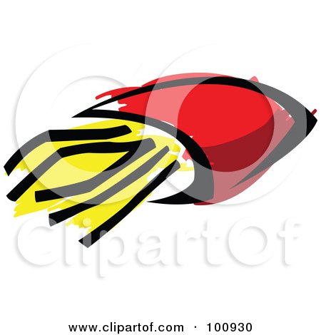 Royalty-Free (RF) Clipart Illustration of French Fries In A Red Bag by cidepix