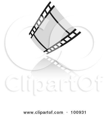Royalty-Free (RF) Clipart Illustration of a Grayscale Film Strip Icon by cidepix
