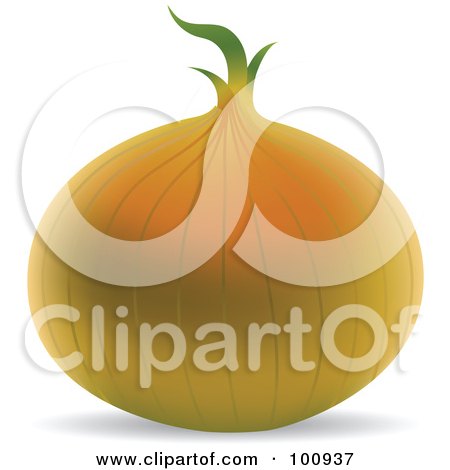Royalty-Free (RF) Clipart Illustration of a 3d Realistic Yellow Onion by cidepix