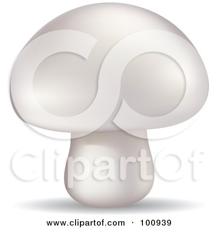 Royalty-Free (RF) Clipart Illustration of a 3d Realistic Button Mushroom by cidepix