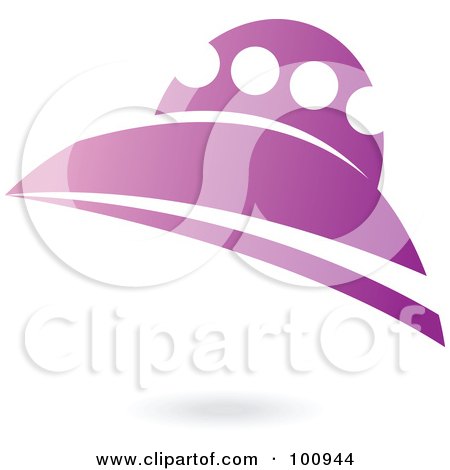 Royalty-Free (RF) Clipart Illustration of a Gradient Purple Spaceship by cidepix