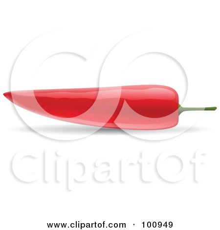 Royalty-Free (RF) Clipart Illustration of a 3d Realistic Red Spicy Pepper by cidepix