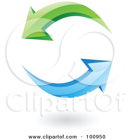 Royalty-Free (RF) Clipart Illustration of a 3d Glossy Refresh Page Icon by cidepix