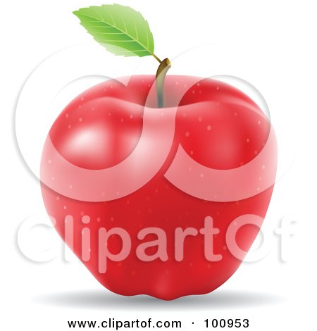 Royalty-Free (RF) Clipart Illustration of a 3d Realistic Red Apple by cidepix