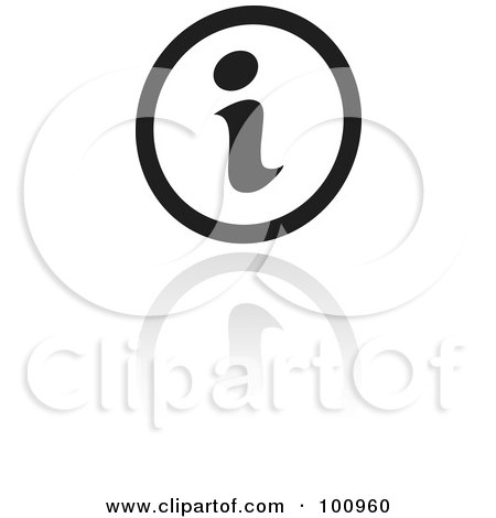 Royalty-Free (RF) Clipart Illustration of a Black And White Info Symbol Icon by cidepix