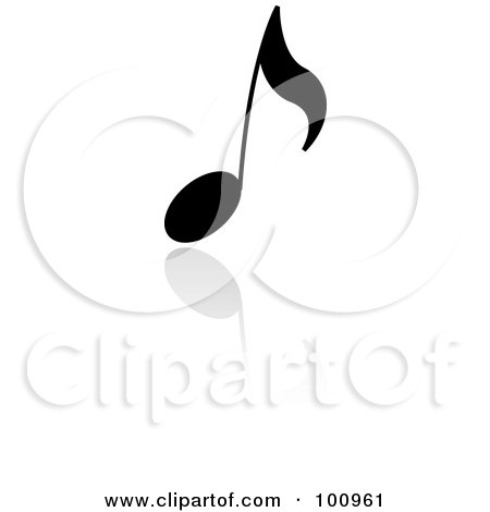 Royalty-Free (RF) Clipart Illustration of a Black Music Note Logo Icon by cidepix