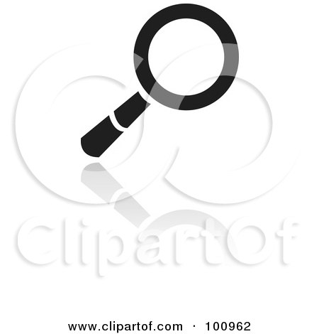Royalty-Free (RF) Clipart Illustration of a Black And White Search Symbol Icon by cidepix