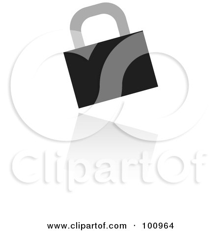 Royalty-Free (RF) Clipart Illustration of a Black And White HTTPS Symbol Icon by cidepix