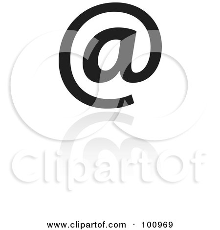 Royalty-Free (RF) Clipart Illustration of a Black And White Arobase Email Symbol Icon by cidepix