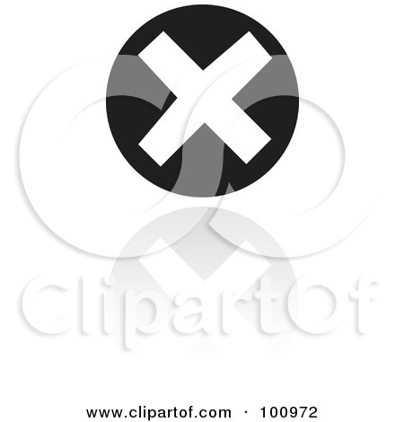 Royalty-Free (RF) Clipart Illustration of a Black And White Error Symbol Icon by cidepix
