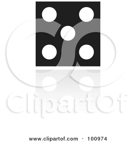 Royalty-Free (RF) Clipart Illustration of a Black And White Dice Icon by cidepix