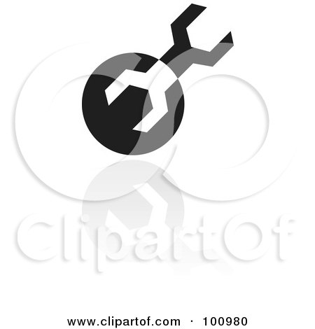 Royalty-Free (RF) Clipart Illustration of a Black And White Settings Symbol Icon by cidepix