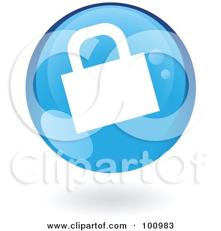 Royalty-Free (RF) Clipart Illustration of a Round Glossy Blue HTTPS Web Icon by cidepix