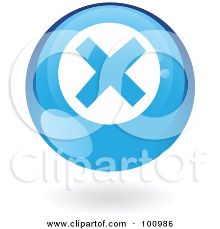 Royalty-Free (RF) Clipart Illustration of a Round Glossy Blue Error Web Icon by cidepix
