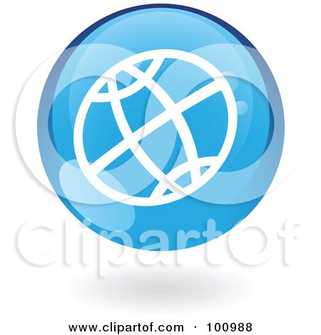 Royalty-Free (RF) Clipart Illustration of a Round Glossy Blue WWW Web Icon by cidepix