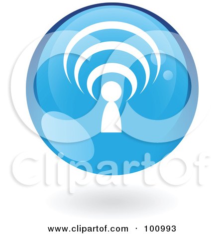 Royalty-Free (RF) Clipart Illustration of a Bue Podcast Logo Icon by cidepix
