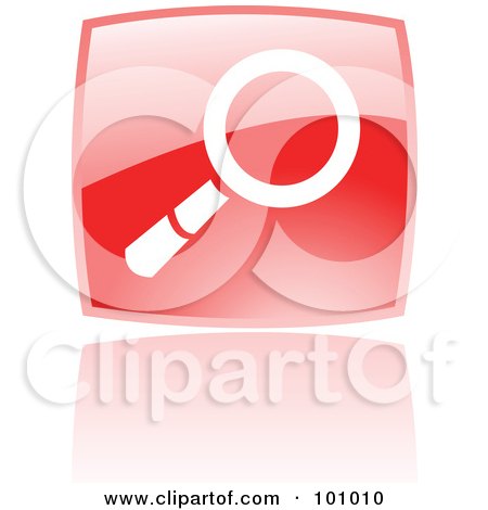 Royalty-Free (RF) Clipart Illustration of a Shiny Red Square Search Web Browser Icon by cidepix