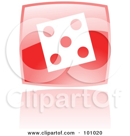 Royalty-Free (RF) Clipart Illustration of a Square Red Dice Icon by cidepix