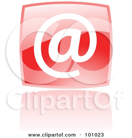 Royalty-Free (RF) Clipart Illustration of a Shiny Red Square Email Web Browser Icon by cidepix