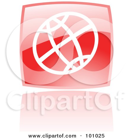 Royalty-Free (RF) Clipart Illustration of a Shiny Red Square WWW Web Browser Icon by cidepix
