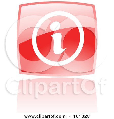 Royalty-Free (RF) Clipart Illustration of a Shiny Red Square Info Web Browser Icon by cidepix