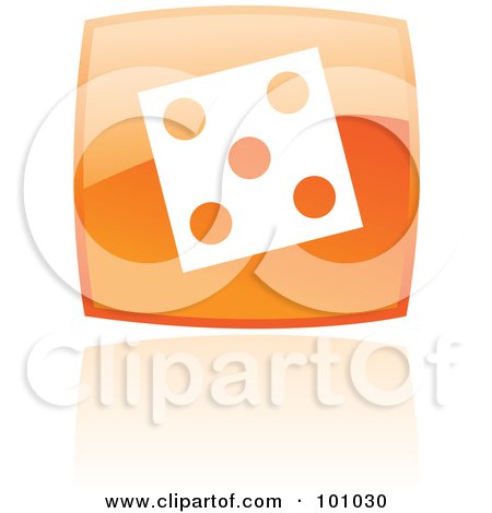 Royalty-Free (RF) Clipart Illustration of a Square Orange Dice Icon by cidepix