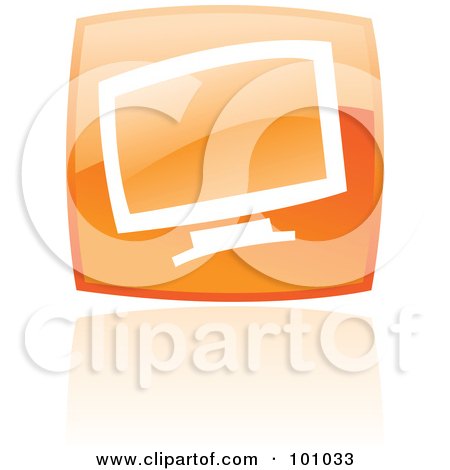Royalty-Free (RF) Clipart Illustration of a Square Orange Computer Logo Icon by cidepix