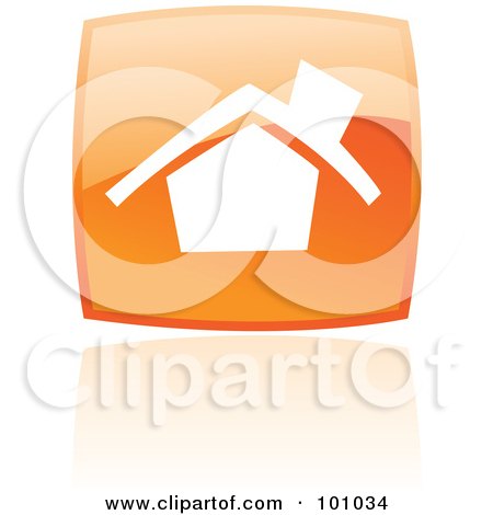 Royalty-Free (RF) Clipart Illustration of a Shiny Orange Square Email Web Browser Icon by cidepix