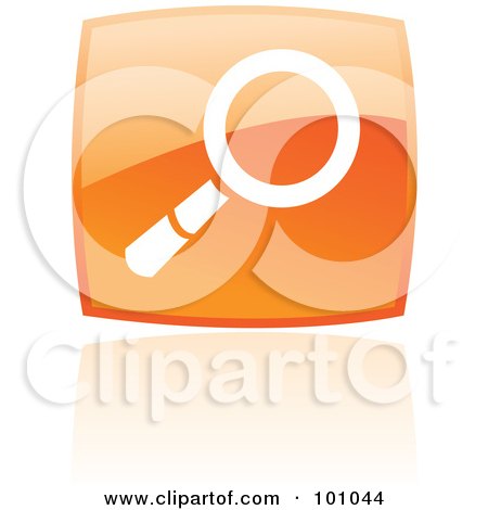 Royalty-Free (RF) Clipart Illustration of a Shiny Orange Square Search Web Browser Icon by cidepix