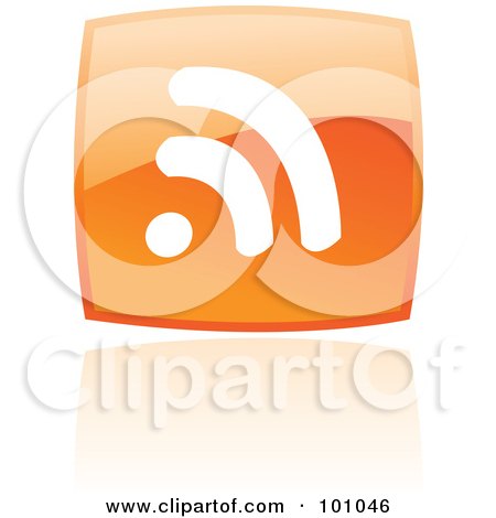Royalty-Free (RF) Clipart Illustration of a Square Orange RSS Logo Icon by cidepix