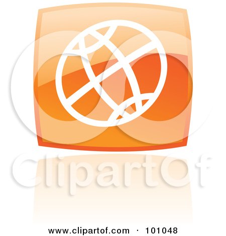 Royalty-Free (RF) Clipart Illustration of a Shiny Orange Square WWW Web Browser Icon by cidepix