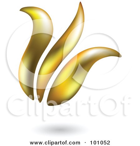 Royalty-Free (RF) Clipart Illustration of a 3d Yellow Tulip Icon - 2 by cidepix