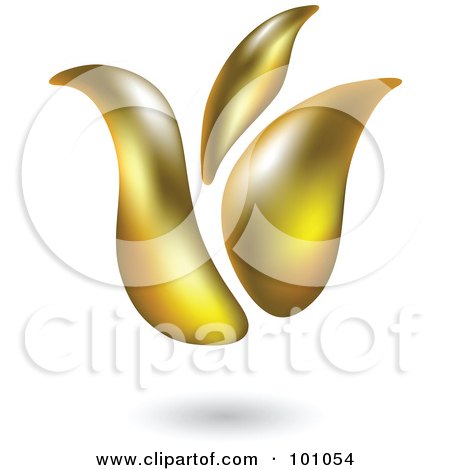 Royalty-Free (RF) Clipart Illustration of a 3d Yellow Tulip Icon - 1 by cidepix