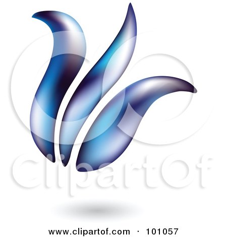 Royalty-Free (RF) Clipart Illustration of a 3d Blue Tulip Icon - 2 by cidepix