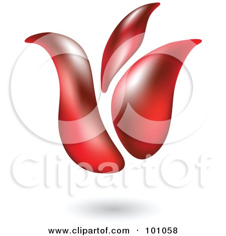 Royalty-Free (RF) Clipart Illustration of a 3d Red Tulip Icon - 1 by cidepix