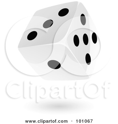 Royalty-Free (RF) Clipart Illustration of a Floating Black And White Dice - 3 by cidepix