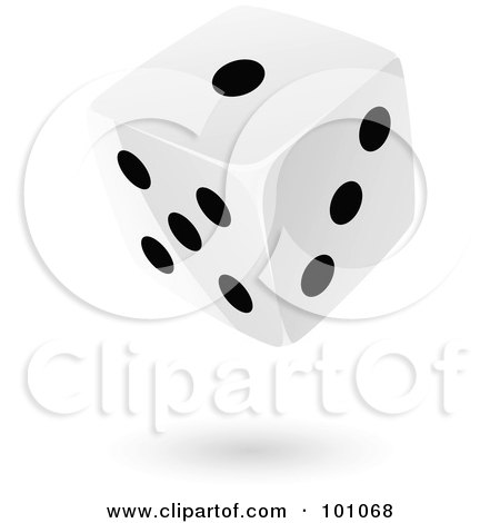 Royalty-Free (RF) Clipart Illustration of a Floating Black And White Dice - 2 by cidepix