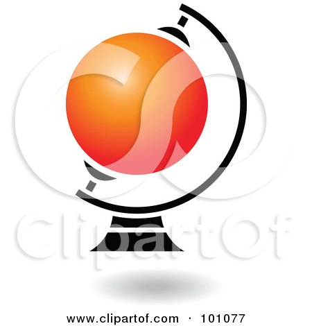 Royalty-Free (RF) Clipart Illustration of a Black And Orange Globe Icon Logo by cidepix
