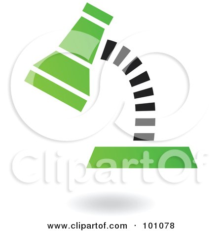 Royalty-Free (RF) Clipart Illustration of a Green And Black Desk Lap Logo Icon by cidepix