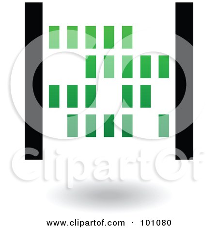 Royalty-Free (RF) Clipart Illustration of a Green And Black Abacus Logo Icon by cidepix