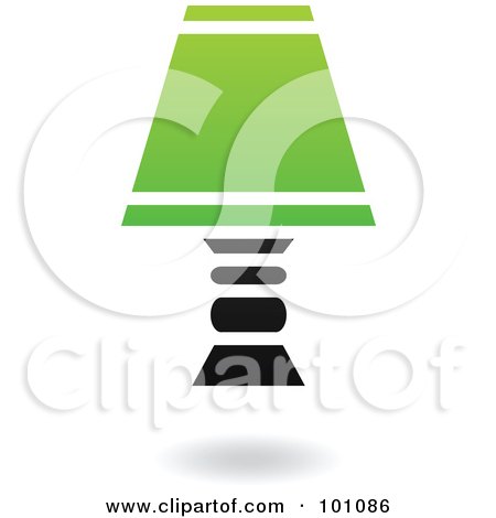 Royalty-Free (RF) Clipart Illustration of a Green And Black Lamp Logo Icon by cidepix